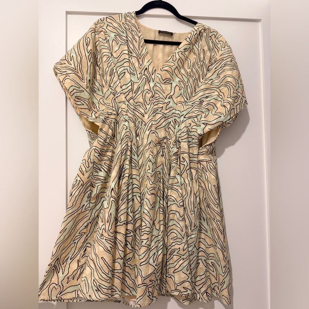 STINE GOYA Cream and Black Patterned Kids Dress